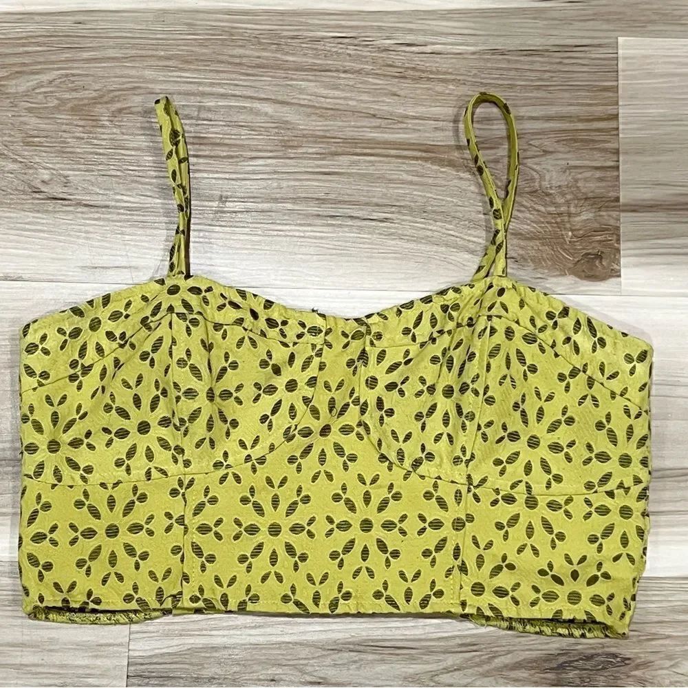 Guararapes Yellow Corset Crop Top Women’s Large